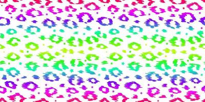 neon luipaard naadloos patroon. regenboogkleurige gevlekte achtergrond. vector dierenprint.