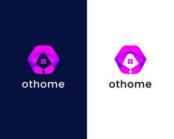 letter o met huis logo ontwerpsjabloon vector