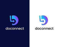 letter d met connect logo-ontwerpsjabloon vector