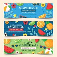 zomer verkoop bloemen banner vector