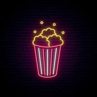 neon popcorn teken. vector