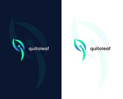 letter q met blad logo ontwerpsjabloon vector