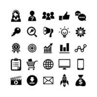 seo en internet marketing icon set vector