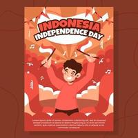 indonesië onafhankelijkheidsdag poster sjabloon vector