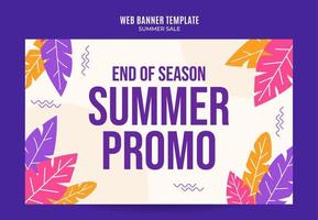 happy summer sale webbanner voor social media poster, banner, space area en background vector