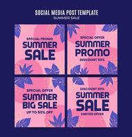 gelukkige zomerverkoop webbanner voor sociale media vierkante poster, banner, ruimtegebied en achtergrond vector