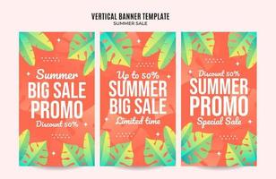 gelukkige zomerverkoop webbanner voor sociale media verticale poster, banner, ruimtegebied en achtergrond vector