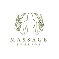naar achteren gerichte vrouwelijke massagetherapie logo vectorillustratie vector
