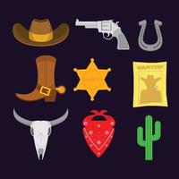 wilde wilde westen cowboy pictogrammen vector