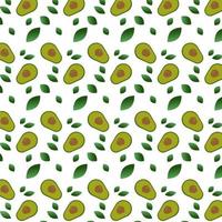 een naadloos patroon met avocado op witte achtergrond, vectorillustratie, eps 10