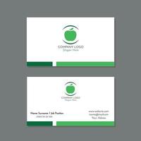 wit en groen voedingsdeskundige visitekaartje met appellogo vector