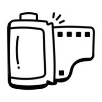 een aanpasbaar doodle-pictogram van filmrol vector