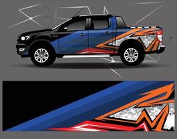 auto wrap ontwerp vector. grafische abstracte streep race-achtergrondkitontwerpen voor wrap-voertuig, raceauto, rally, avontuur en livery vector