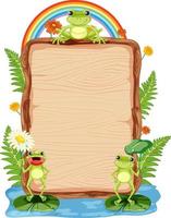 insect met houten frame board banner vector