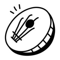 een trendy handgetekende icoon van drum vector