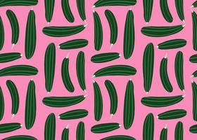 naadloze patroon met courgette op roze achtergrond. groen courgettebehang. creatieve groenten eindeloos behang.