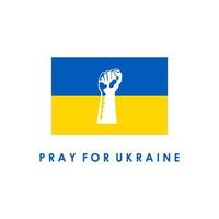 bid voor vrede in Oekraïne platte vectorillustratie op witte achtergrond. stop oorlog in oekraïne. bid voor vrede in Oekraïne. vector