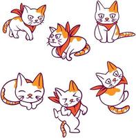 katten cartoon stickerpakket vector