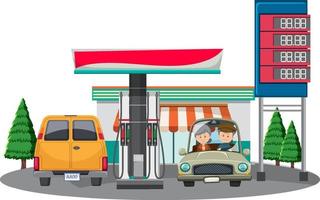 tankstation met benzinepomp vector