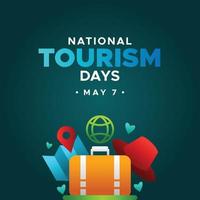 nationale toerismedag ontwerpachtergrond voor begroetingsmoment vector