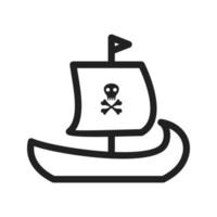 piratenschip lijn icoon vector