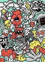 vector doodle monsters handgetekende