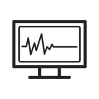 ecg met pictogram doodslijn vector