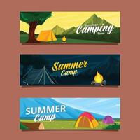 zomervakantie kamp banner vector