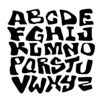 hand getekende lettertype set geïsoleerd op wit. penseel geschilderd karakter vector