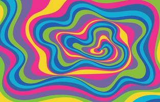 psychedelische illusiekunst met retro full colour vector