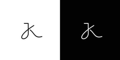 modern en eenvoudig handgeschreven letter jk initialen logo-ontwerp vector
