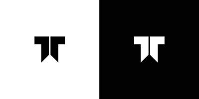 modern en sterk letter t initialen logo-ontwerp vector