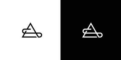 uniek en modern als initialen logo-ontwerp vector