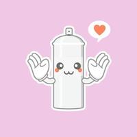 schattig en kawaii spuitverf stripfiguur. spuitverfkarakter met gelukkige uitdrukking in vlakke stijl. kan gebruiken voor mascotte, emoji, emoticon, logo vector