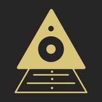driehoekige gouden magische symbool geïsoleerde vectorillustratie vector