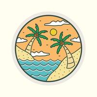 zomerse strandvibes en kokospalm. ontwerp voor t-shirt, badge, sticker, enz vector