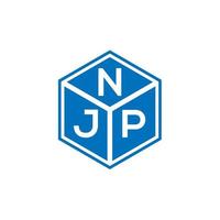 NJP brief logo ontwerp op zwarte achtergrond. njp creatieve initialen brief logo concept. njp-briefontwerp. vector