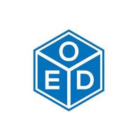 oed brief logo ontwerp op zwarte achtergrond. oed creatieve initialen brief logo concept. oed-briefontwerp. vector