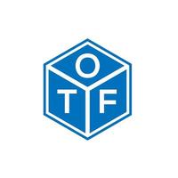 OTF brief logo ontwerp op zwarte achtergrond. otf creatieve initialen brief logo concept. otf brief ontwerp. vector