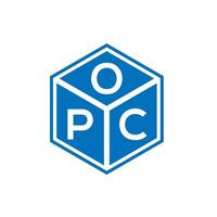 OPC brief logo ontwerp op zwarte achtergrond. OPC creatieve initialen brief logo concept. opc brief ontwerp. vector