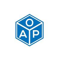 oap brief logo ontwerp op zwarte achtergrond. oap creatieve initialen brief logo concept. oap brief ontwerp. vector