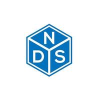 nds brief logo ontwerp op zwarte achtergrond. nds creatieve initialen brief logo concept. nds-briefontwerp. vector