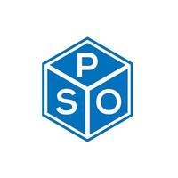 pso brief logo ontwerp op zwarte achtergrond. pso creatieve initialen brief logo concept. pso brief ontwerp. vector