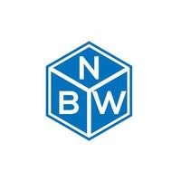 NBW brief logo ontwerp op zwarte achtergrond. nbw creatieve initialen brief logo concept. nbw brief ontwerp. vector