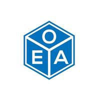 OEA brief logo ontwerp op zwarte achtergrond. oea creatieve initialen brief logo concept. oea brief ontwerp. vector