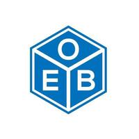 oeb brief logo ontwerp op zwarte achtergrond. oeb creatieve initialen brief logo concept. oeb-briefontwerp. vector