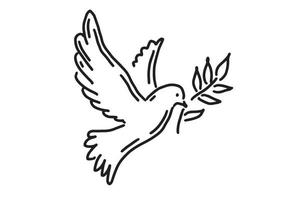 vredesduif hand getekende illustratie. vector