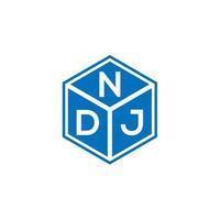 NJ brief logo ontwerp op zwarte achtergrond. ndj creatieve initialen brief logo concept. ndj brief ontwerp. vector