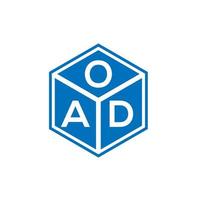 oad brief logo ontwerp op zwarte achtergrond. oad creatieve initialen brief logo concept. oad brief ontwerp. vector