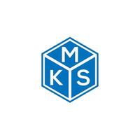 mks brief logo ontwerp op zwarte achtergrond. mks creatieve initialen brief logo concept. mks brief ontwerp. vector